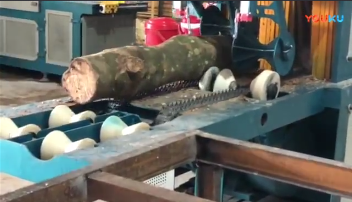 雙排鏈原木多片鋸、方木多片鋸、清邊機(jī)工作視頻